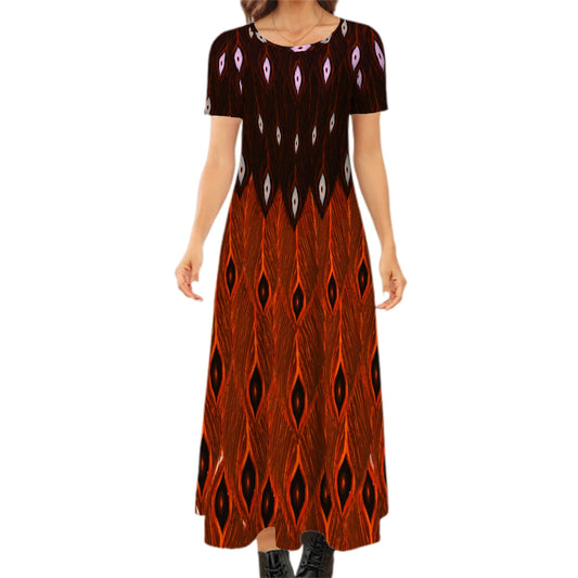 Dark phoenix dress- Short Sleeve Maxi Dress