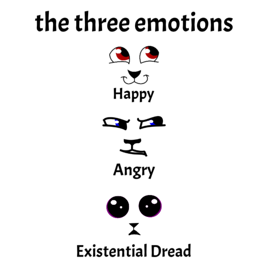 The Three Emotions Cat Tee Shirt